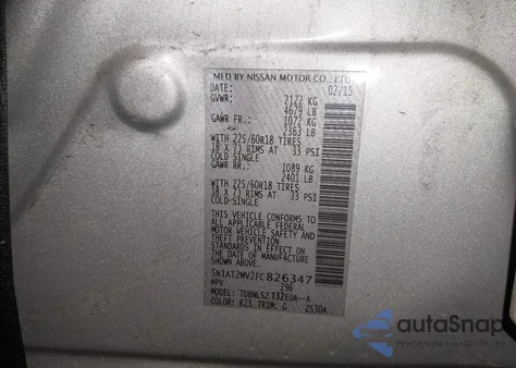 2015 Nissan Rogue Sl из США, поврежденный, VIN 5N1AT2MV2FC826347